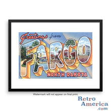 Greetings from Fargo North Dakota ND 1 Postcard Framed Wall Art