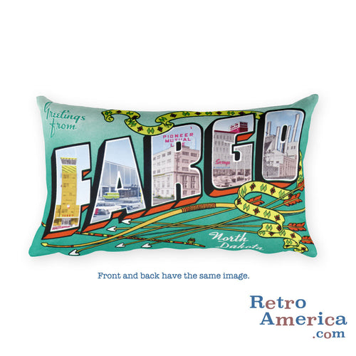 Greetings from Fargo North Dakota Throw Pillow 3