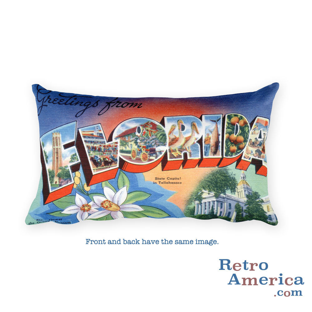 Greetings from Florida Throw Pillow 1