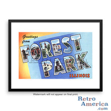 Greetings from Forest Park Illinois IL Postcard Framed Wall Art