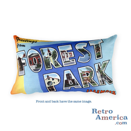 Greetings from Forest Park Illinois Throw Pillow