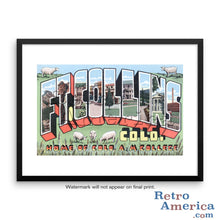 Greetings from Fort Collins Colorado CO Postcard Framed Wall Art