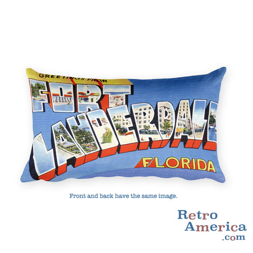 Greetings from Fort Lauderdale Florida Throw Pillow 1