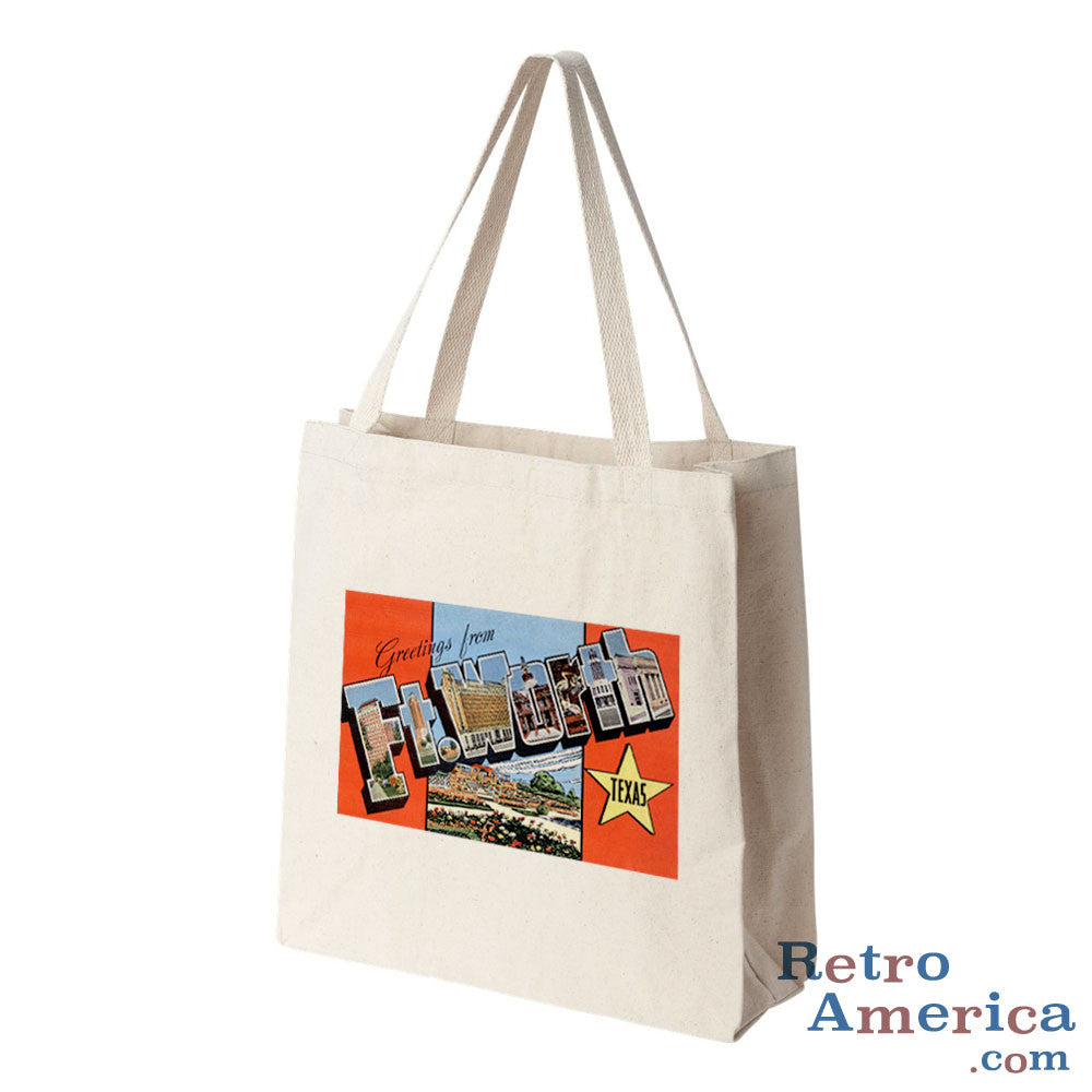 Greetings from Fort Worth Texas TX Postcard Tote Bag