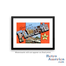 Greetings from Fort Worth Texas TX Postcard Framed Wall Art