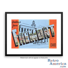 Greetings from Fremont Ohio OH Postcard Framed Wall Art