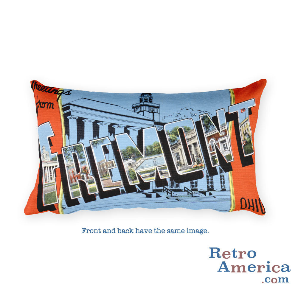 Greetings from Fremont Ohio Throw Pillow