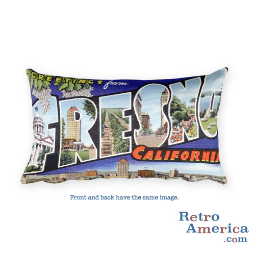 Greetings from Fresno California Throw Pillow