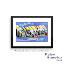 Greetings from Galesburg Illinois IL Postcard Framed Wall Art