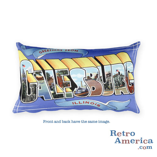 Greetings from Galesburg Illinois Throw Pillow