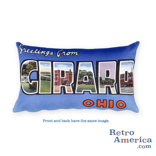 Greetings from Girard Ohio Throw Pillow