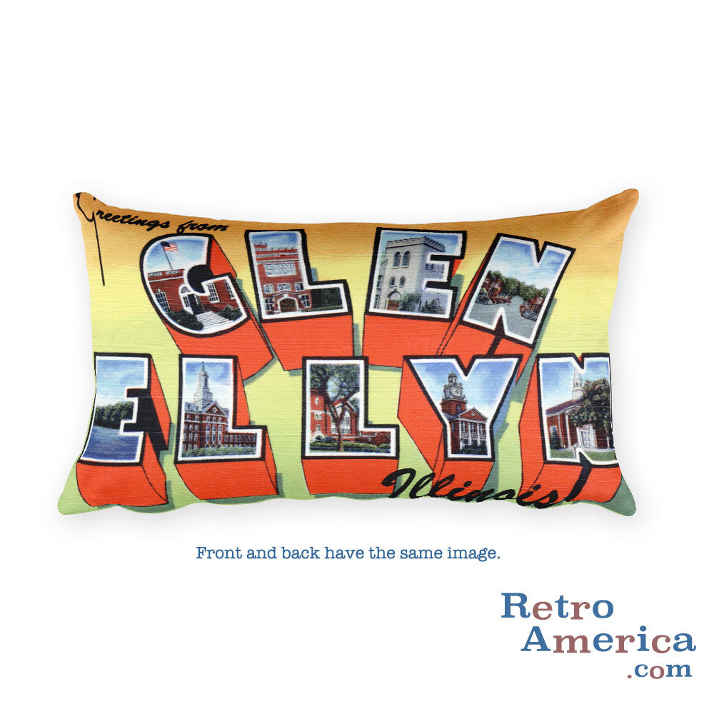 Greetings from Glen Ellyn Illinois Throw Pillow