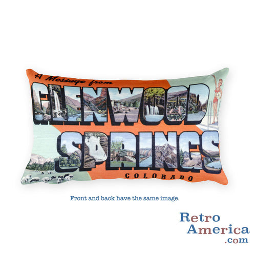 Greetings from Glenwood Springs Colorado Throw Pillow