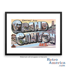 Greetings from Grand Canyon Arizona AZ Postcard Framed Wall Art