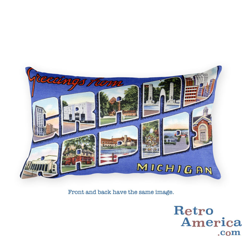 Greetings from Grand Rapids Michigan Throw Pillow