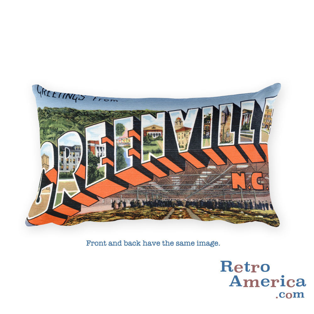 Greetings from Greenville North Carolina Throw Pillow
