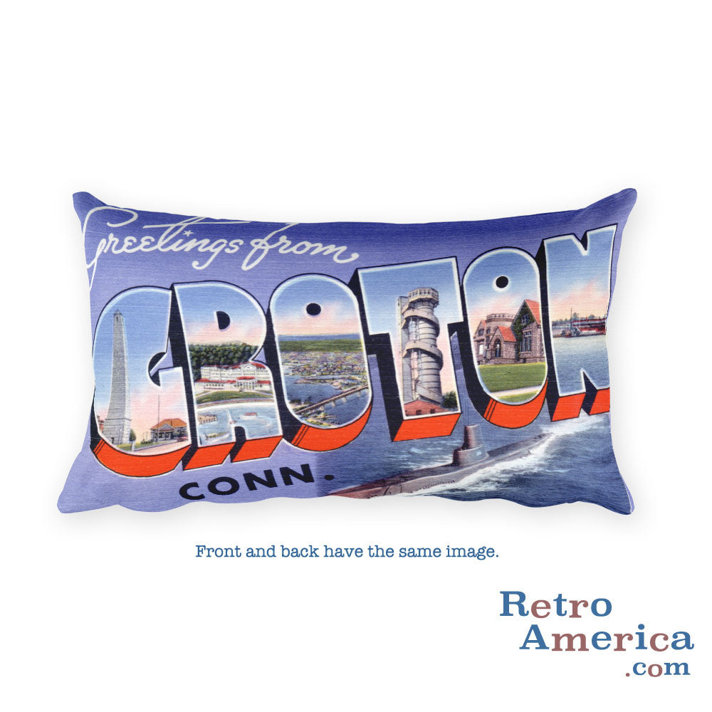 Greetings from Groton Connecticut Throw Pillow