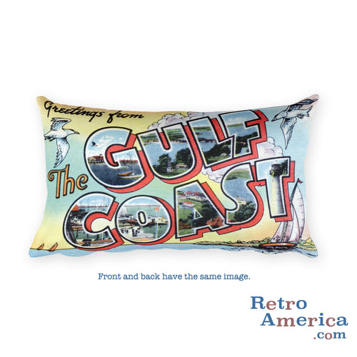 Greetings from Gulf Coast Throw Pillow