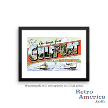 Greetings from Gulfport Mississippi Ms Postcard Framed Wall Art
