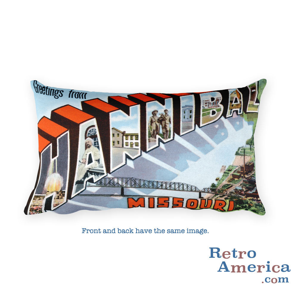 Greetings from Hannibal Missouri Throw Pillow