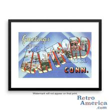 Greetings from Hartford Connecticut CT 2 Postcard Framed Wall Art