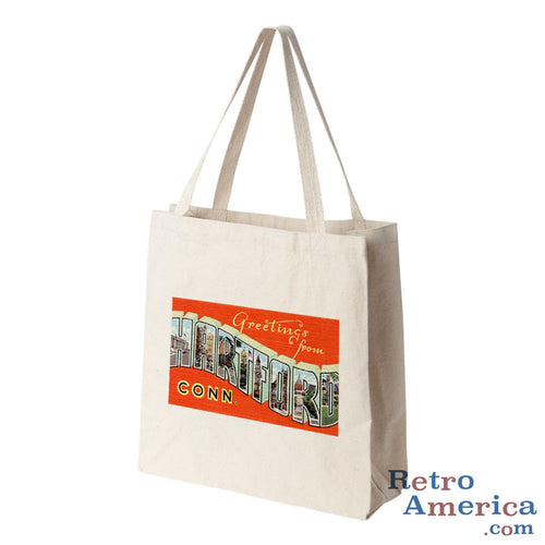 Greetings from Hartford Connecticut CT Postcard Tote Bag