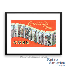 Greetings from Hartford Connecticut CT Postcard Framed Wall Art