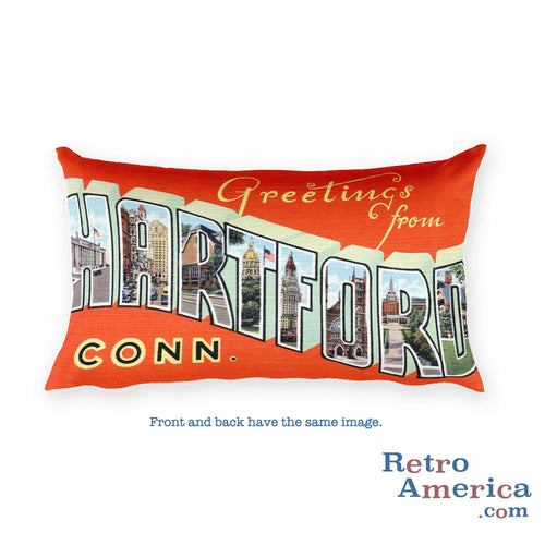 Greetings from Hartford Connecticut Throw Pillow 1