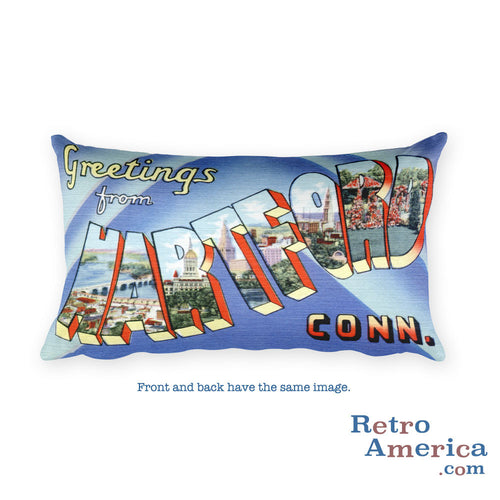 Greetings from Hartford Connecticut Throw Pillow