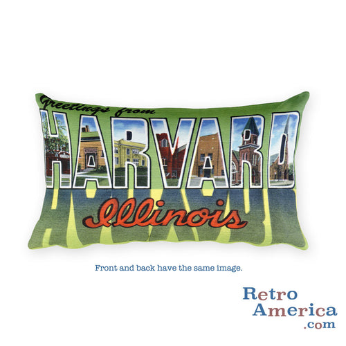 Greetings from Harvard Illinois Throw Pillow