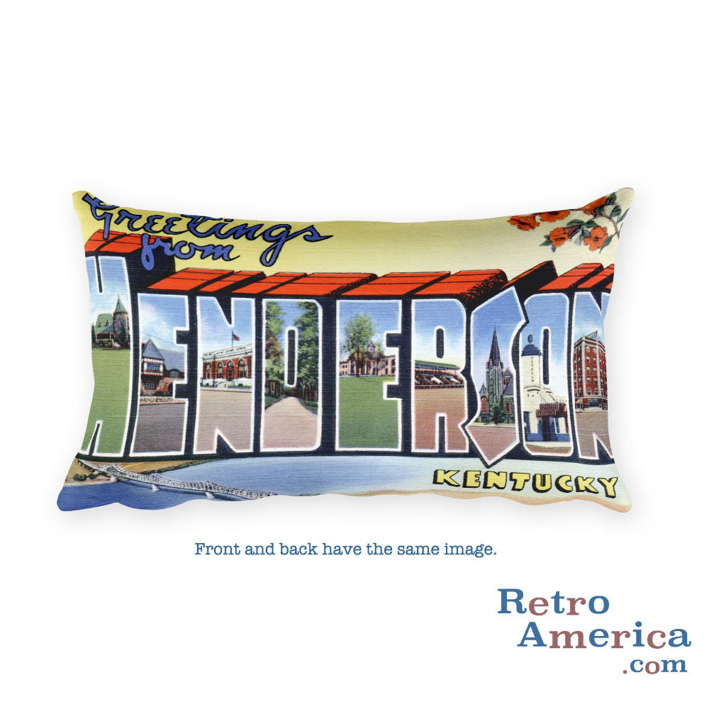Greetings from Henderson Kentucky Throw Pillow