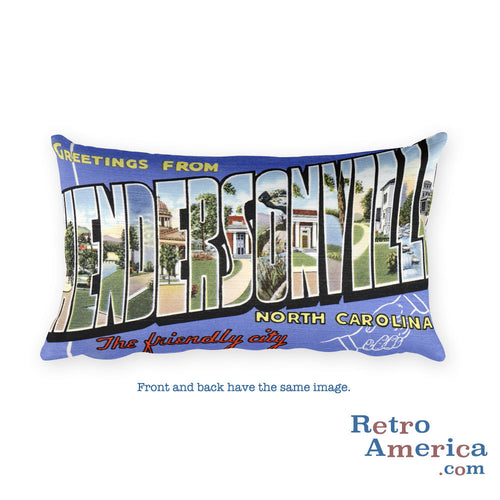 Greetings from Hendersonville North Carolina Throw Pillow