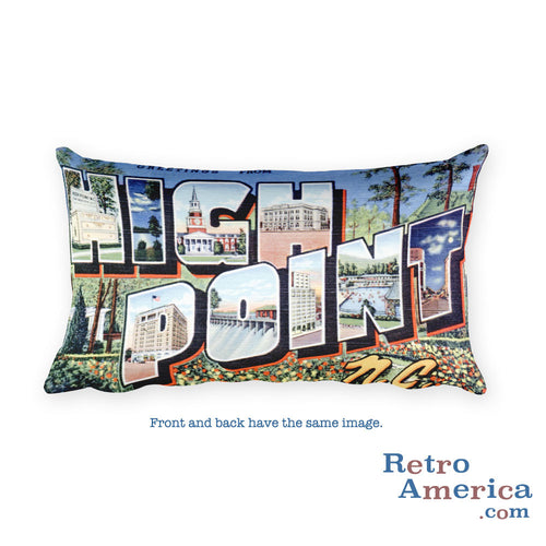 Greetings from High Point North Carolina Throw Pillow