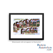 Greetings from Highland Park Illinois IL Postcard Framed Wall Art