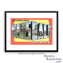 Greetings from Hinsdale Illinois IL Postcard Framed Wall Art