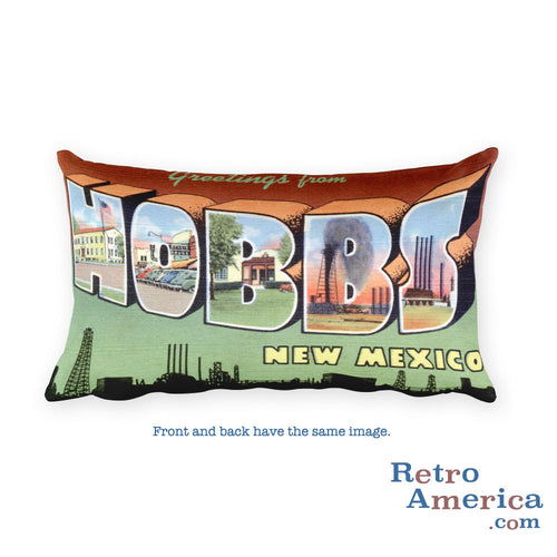 Greetings from Hobbs New Mexico Throw Pillow