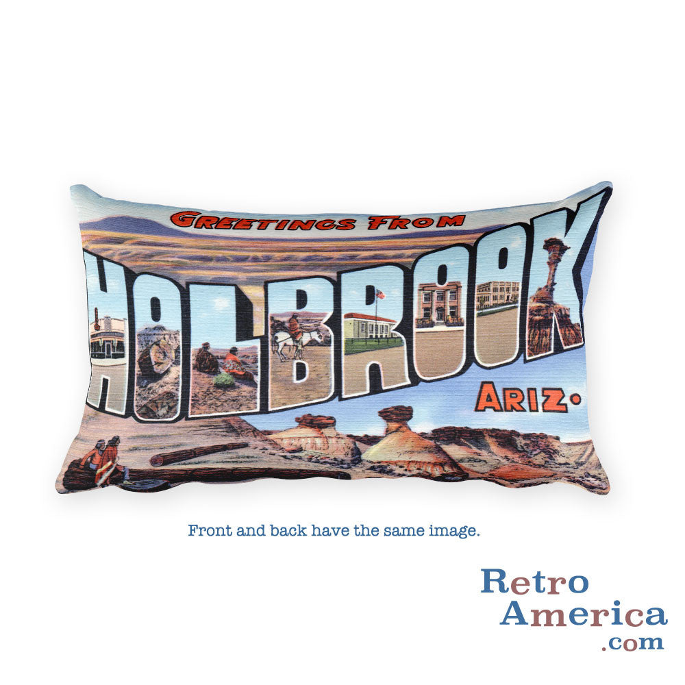 Greetings from Holbrook Arizona Throw Pillow