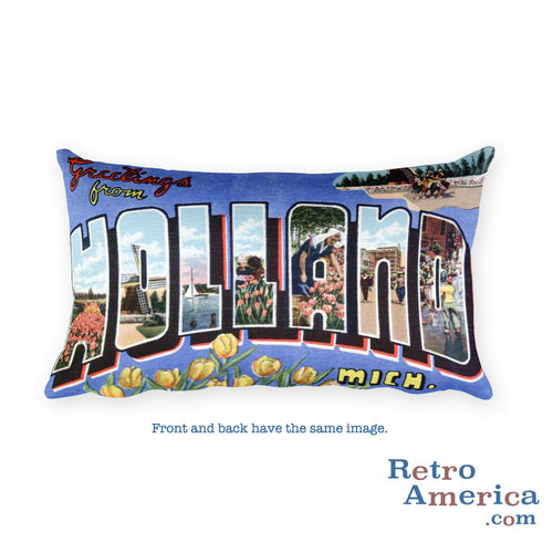 Greetings from Holland Michigan Throw Pillow