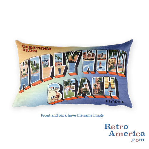Greetings from Hollywood Beach Florida Throw Pillow