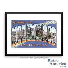 Greetings from Hollywood California CA 1 Postcard Framed Wall Art