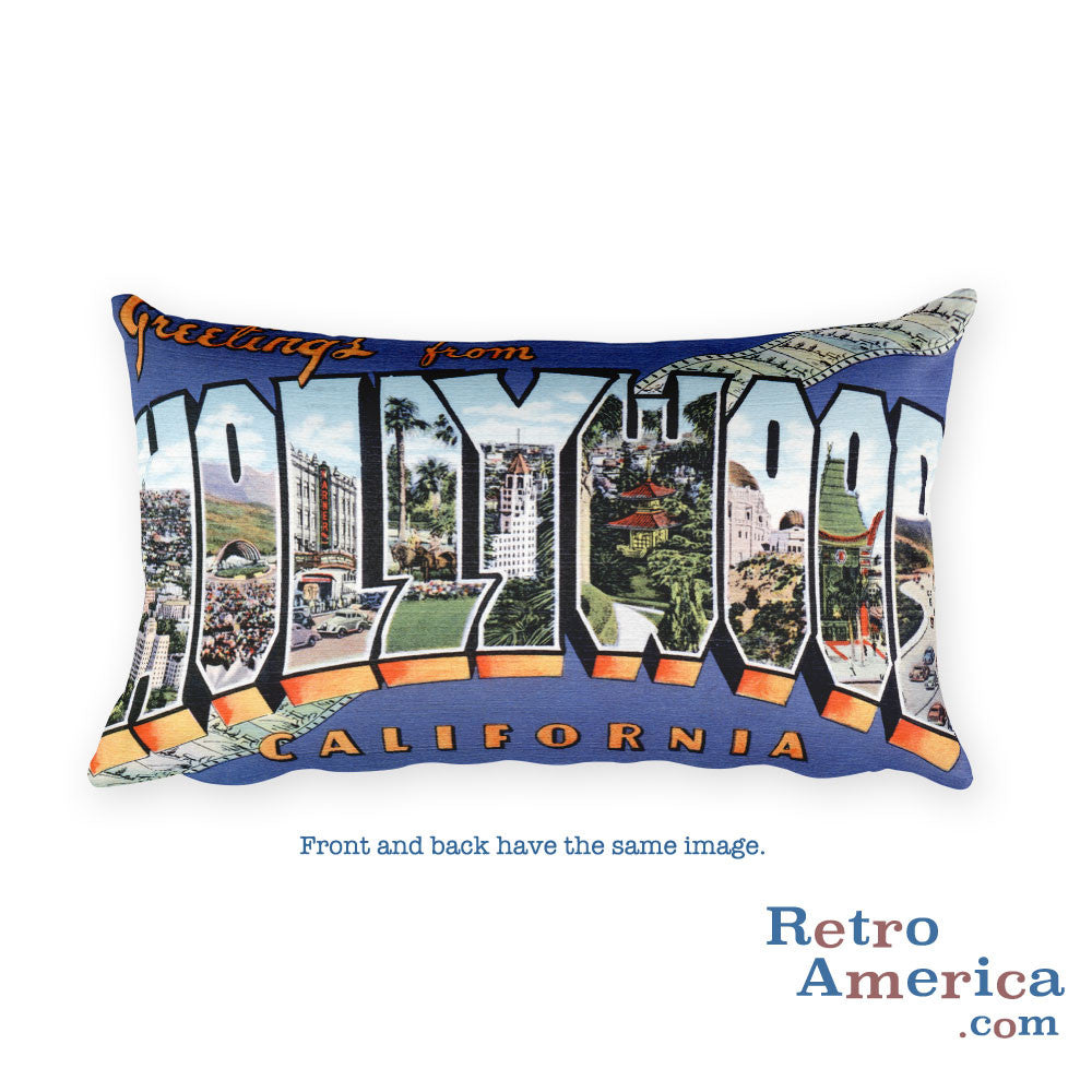 Greetings from Hollywood California Throw Pillow 1