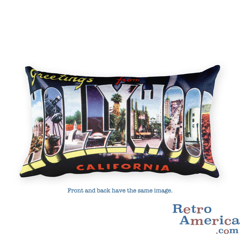 Greetings from Hollywood California Throw Pillow 2