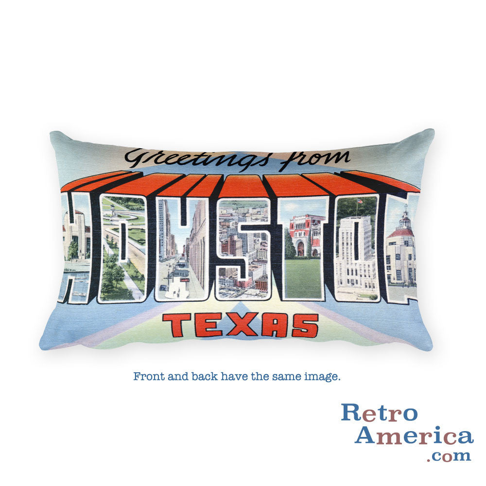Greetings from Houston Texas Throw Pillow 1