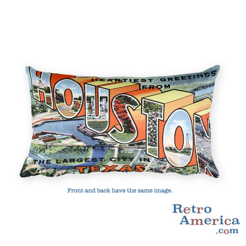 Greetings from Houston Texas Throw Pillow 4