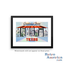 Greetings from Houston Texas TX 1 Postcard Framed Wall Art