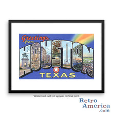 Greetings from Houston Texas TX 2 Postcard Framed Wall Art