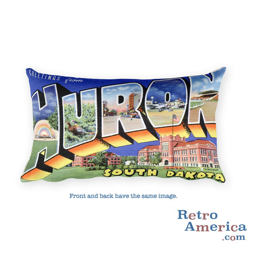 Greetings from Huron South Dakota Throw Pillow