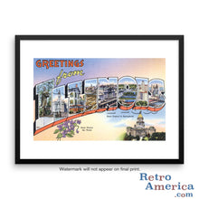 Greetings from Illinois IL 1 Postcard Framed Wall Art