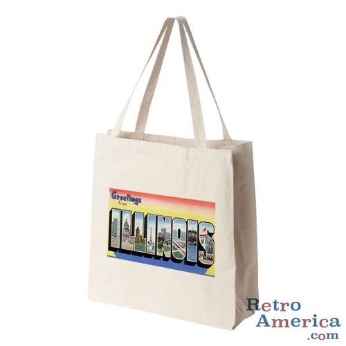 Greetings from Illinois IL 2 Postcard Tote Bag