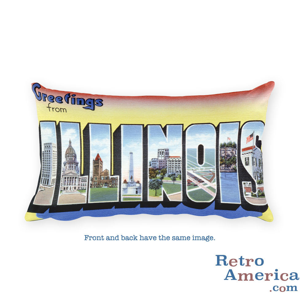 Greetings from Illinois Throw Pillow 2